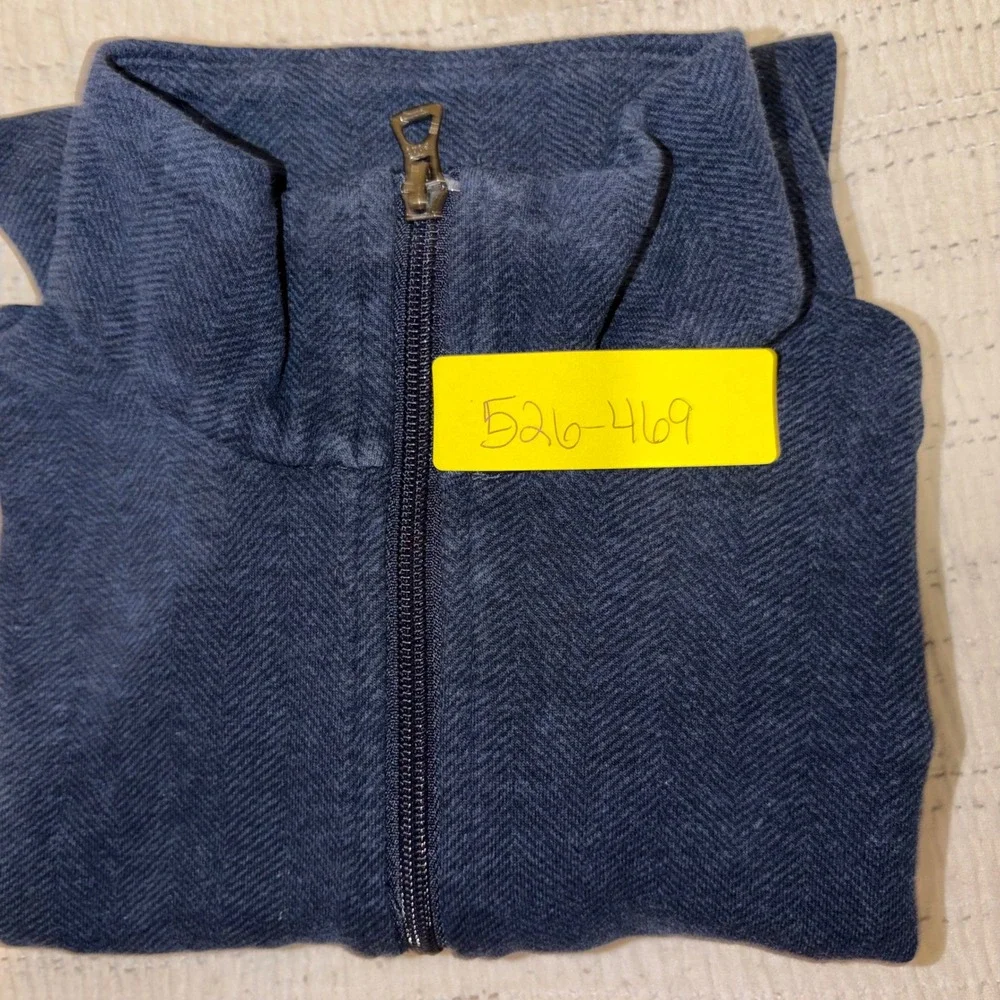 Polo Ralph Lauren Mens Navy Blue Herringbone Quarter Zip Pullover Small‎